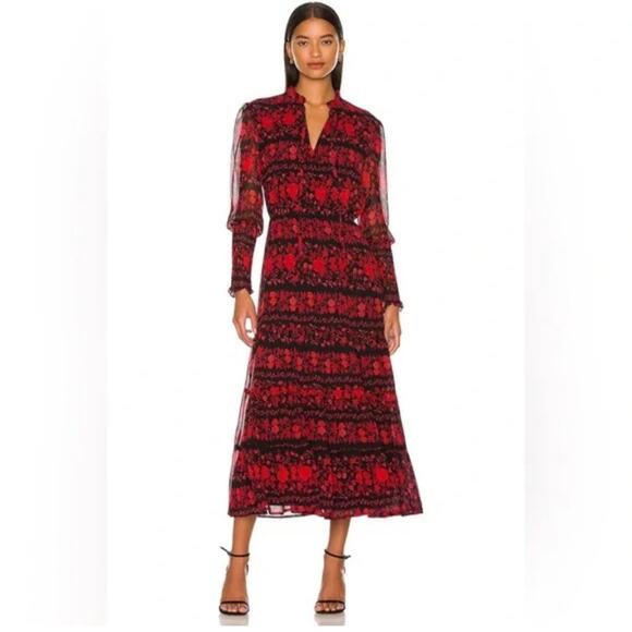 BB Dakota Red black "It's a Moment" midi dress by Steve Madden size XS NEW - Picture 11 of 11